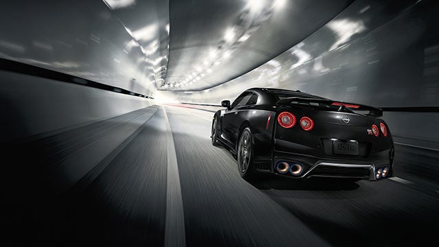 2023 Nissan GT-R seen from behind driving through a tunnel | South Colorado Springs Nissan in Colorado Springs CO